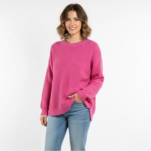 Zenana Outfitters Vibrant Knit Sweater - Fuchsia